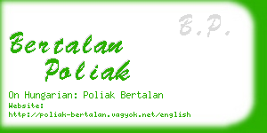 bertalan poliak business card